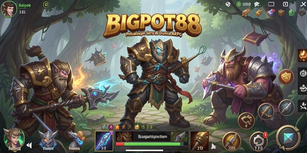 Tangkapan layar menampilkan aksi pertempuran intens di BIGPOT88.