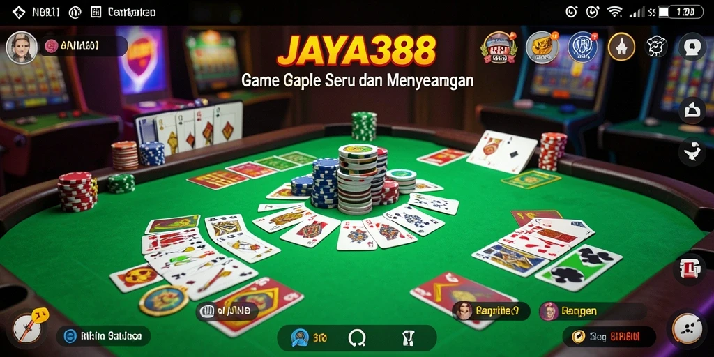 Screenshot JAYA388 menampilkan gameplay Gaple yang menegangkan.