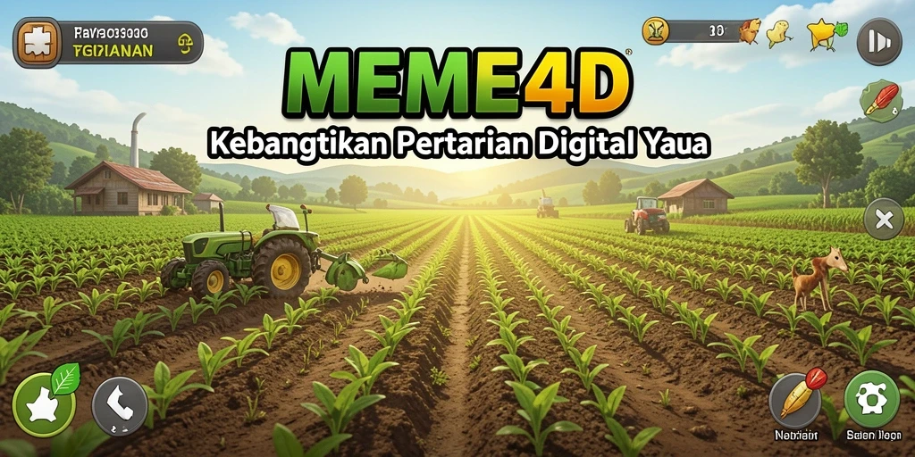 Tampilan gameplay MEME4D yang menakjubkan dengan aktivitas pertanian yang seru.