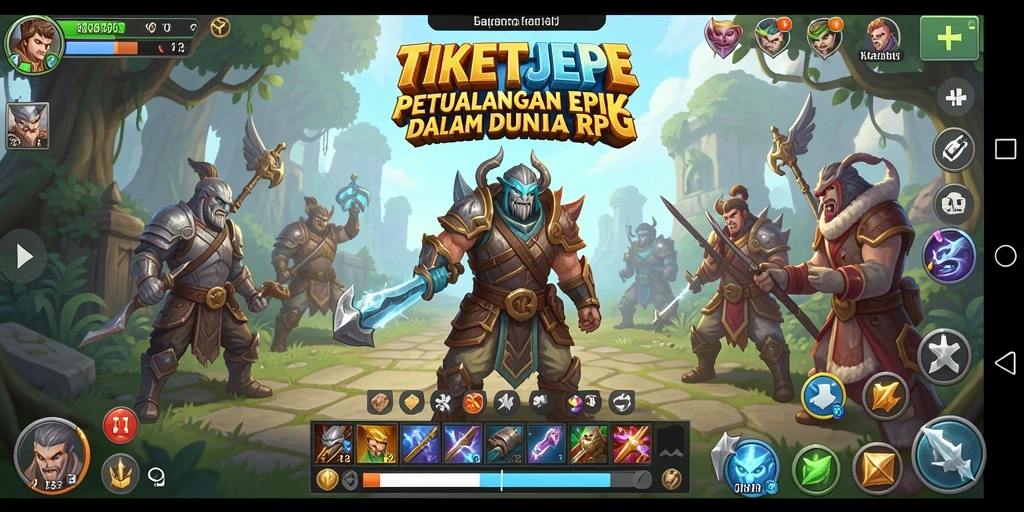 Tampilan gameplay TIKETJEPE yang penuh aksi dan petualangan RPG.