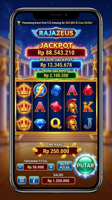 Tampilan aplikasi rajazeus yang intuitif dan menarik.